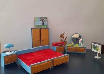 Mebelki do domku dla lalek sypialnia Vero NRD #miniatury #stareminiatury #m