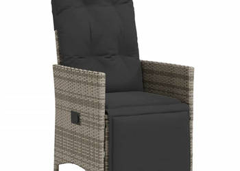 Rozkładane krzesła ogrodowe 2 szt. poduszki szary rattan PE WM-365668