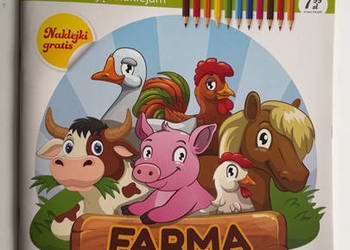 FARMA Koloruję i Naklejam Książka Kolorowanka + Naklejki GRATIS Zwierzęta