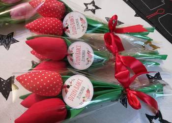 tulipany z materiału na dzień babci, urodziny, imieniny