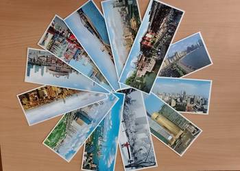 Zestaw 12 panoramicznych pocztówek z SZANGHAJU, nowe, komplet, Chiny