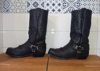 Sancho 5859 negro cowboy boots kowbojki kawaleryjki biker boots 45