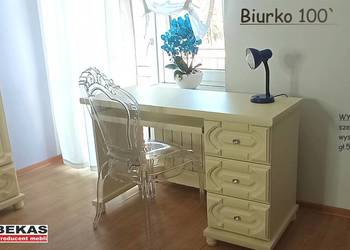 Waniliowe Biurko 100` ECRU Biały Dąb Biblioteczka Regał Bekas Producent