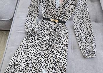 Sukienka Rękawy z Siatki print centki