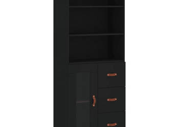 Witrynka czarna 695x34x180 cm materiał drewnopochodny WM-3189478