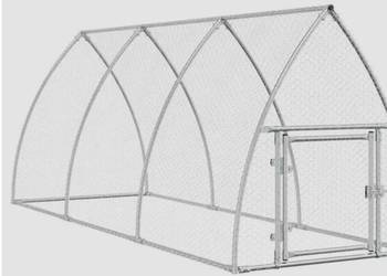Klatka dla kurcząt, srebrna, 300x105x120 cm, stal galwanizowana