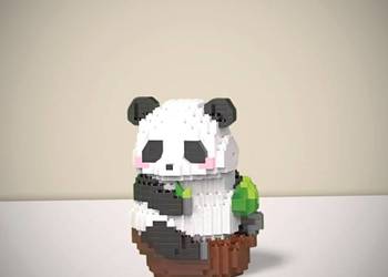 Nowy Zestaw Klocków Duża Panda Na Drzewie 556 Elementów w Pudełku