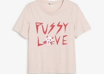 t-shirt Monki-Pussy-Love- koszulka  top 0491604024P