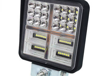 LAMPA ROBOCZA HALOGEN LED, 42 LED + WEWNĘTRZNE DIODY - ŻÓŁTE, KWADRATO
