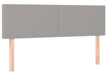 Zagłówek do łóżka z LED jasnoszary 144x5x78/88 cm tkanina WM-3121330