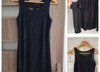 Czarny zestaw 2x sukienka i koszula z odkrytymi ramionami 34