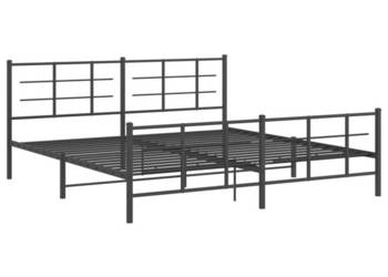 Łóżko Metalowe Czarne Rama Łóżka Ze Stelażem 193x203cm WM-355585