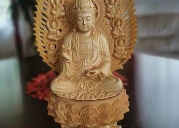 Figurka Statua Ręcznie rzeźbiona drewniana