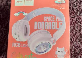 HOCO słuchawki bezprzewodowe nagłowne W50 różowe