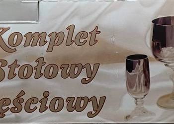 24 częściowy komplet stołowy szklany