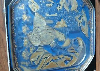 Patera Talerz szkło Rosenthal projekt Bjorn Wiinblad lata 1982