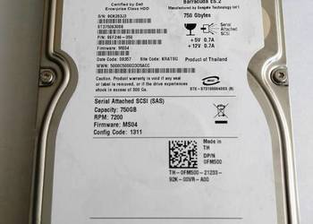 Dyski 750GB serwerowe SAS Dell/Barracuda ES.2