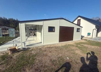 Garaż Blaszany Hala wiata 10x7  okna drzwi brama do góry montaż gratis 6x6