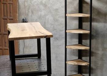 Regał NA WYMIAR narożny, DĄB dębowy loft industrialny mal. PROSZKOWO