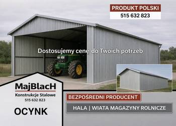 Biały + Grafit Garaż Blaszany Drewnopodobny Dwuspadowy – Maj-BlacH