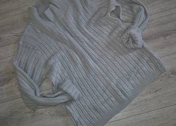 Sweter damski popielaty golf warkocze rozm 38/M