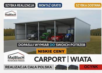 Garaż Blaszany / ZADASZENIE / WIATA OCYNKOWANA / Wiata / Ocynk -  Maj-BlacH