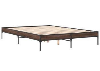 Rama łóżka brązowy dąb materiał drewnopochodny 150x200 cm WM-845015