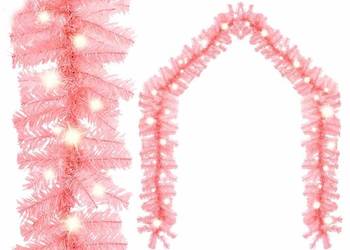 vidaXL Girlanda świąteczna z lampkami LED, 20 m, różowa(SKU:329200)