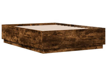 Rama łóżka z LED przydymiony dąb 140x190 cm WM-3209643