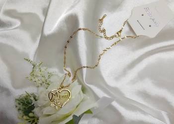 Złoty naszyjnik Mama ze stali chirurgicznej, pozłacany 18K