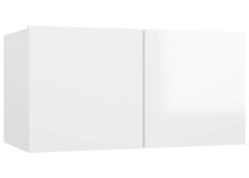 vidaXL Szafka wisząca pod TV, wysoki połysk, biała, 60x30x30 cm(SKU:804526)