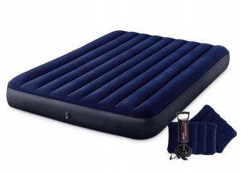 Materac dmuchany dwuosobowy 203x152 cm z poduszkami welurowy INTEX 64765