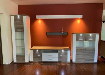 Zestaw meble salon Manhattan komoda, szafka RTV, witryna
