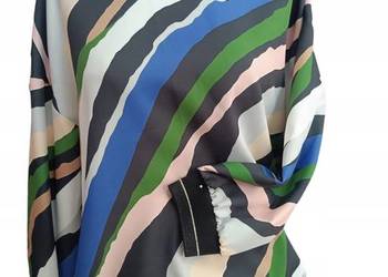 Bluzka NOVUM rozm 42 zielone paski biust 108cm