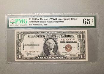 USA 1 Dolar 1935 r HAWAII PMG 65 EPQ , BARDZO WYSOKA NOTA