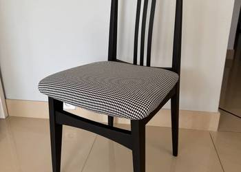 Krzesło czarne Zieliński po renowacji do stołu krzesła art deco vintage PRL
