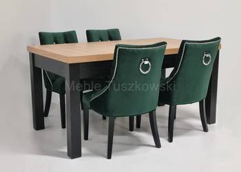 Krzesło tapicerowane z kołatką Bari butelkowa zieleń