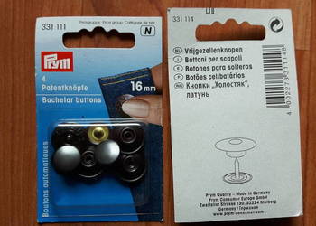 Guziki patentowane do przybijania 16mm - 4 szt. w opakowaniu