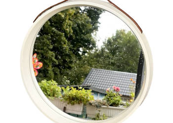 Lustro okrągłe, lustro wiszące, Reflections by Thermotex, Dania lata 70. Lustro okrągłe, lustro wiszące, Reflections by Thermotex, Dania lata 70.