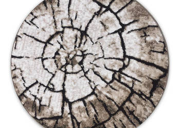 OKRĄGŁY DYWAN 100X100 GĘSTY WŁOS LAILA 15851 BROWN NOWOCZESNY MIĘKKIE RUNO