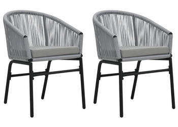 Krzesła ogrodowe 2 szt. antracytowe rattan PE WM-48137