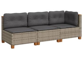 vidaXL 3-osobowa sofa ogrodowa z poduszkami, szara(SKU:365921)