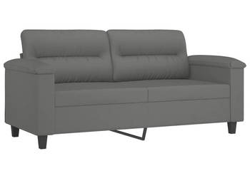 Sofa 2-osobowa ciemnoszary 140 cm tapicerowana mikrofibrą WM-359563