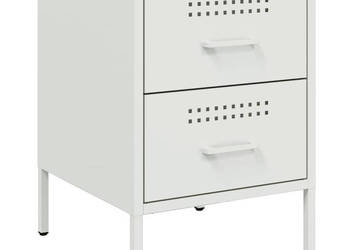 Szafka nocna biała 36x39x505 cm stal WM-842932