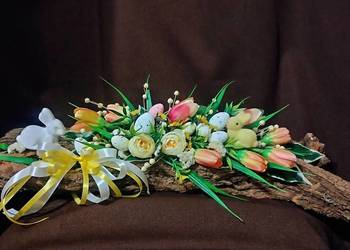 Dekoracja wiosenna wielkanocna na korze 55 cm