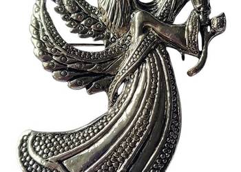 VINTAGE BROSZKA ANIOŁ RADOŚCI STYL GOTYCKI WIKTORIAŃSKI VINTAGE BROSZKA ANIOŁ RADOŚCI STYL GOTYCKI WIKTORIAŃSKI