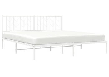 Łóżko Metalowe Białe Rama Łóżka Ze Stelażem Biała 183x213 cm WM-374491