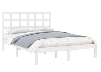 Rama łóżka biała lite drewno 200 x 200 cm WM-3105491