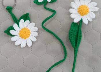 Stokrotki wykonane na szydełku