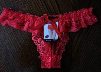 czerwone stringi majtki xs 34